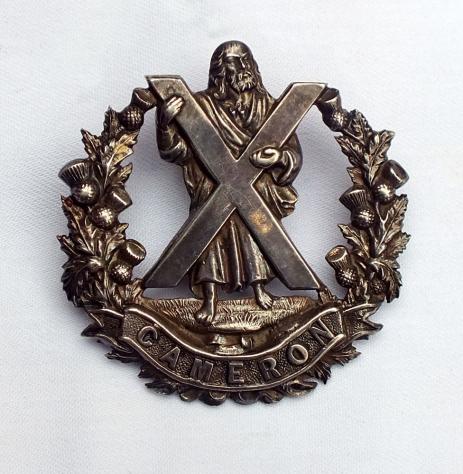 WW1 Cameron Highlanders Officers Cap Badge