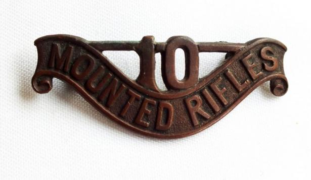 WW1 CEF 10th Mounted Rifles shoulder title Badge