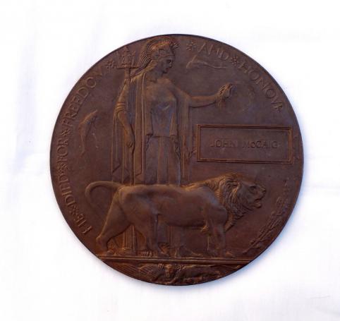 WW1 Gordon Highlanders Death Plaque ,Scroll, Victory Medal & Documentation
