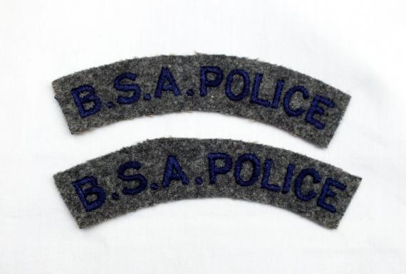 Matching Pair BSA Police  Cloth shoulder Insignia