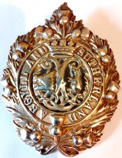 WW1 Silver Hallmarked Argyll & Sutherland Highlanders Officers Cap Badge