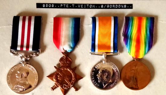 WW1 Military Medal Grouping to VEITCH 6th Gordon Highlanders with Documented Research