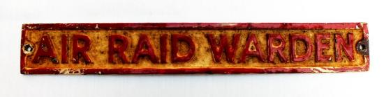 Air Raid Warden sign