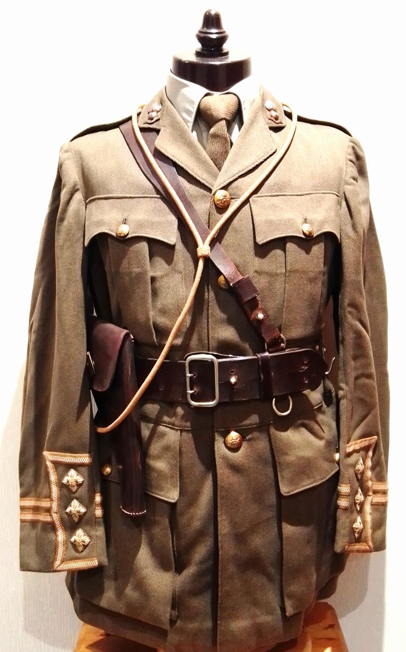 WW1 Period British Officers ; Rank of Captain Royal Artillery.Cuff Titled Tunic with Matching Straight Legged Trousers