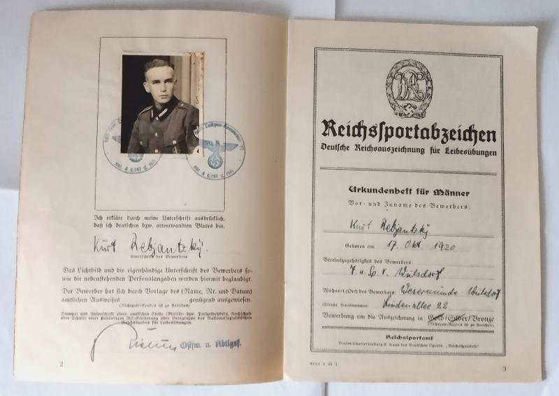 Third Reich DRA Sports Record Booklet