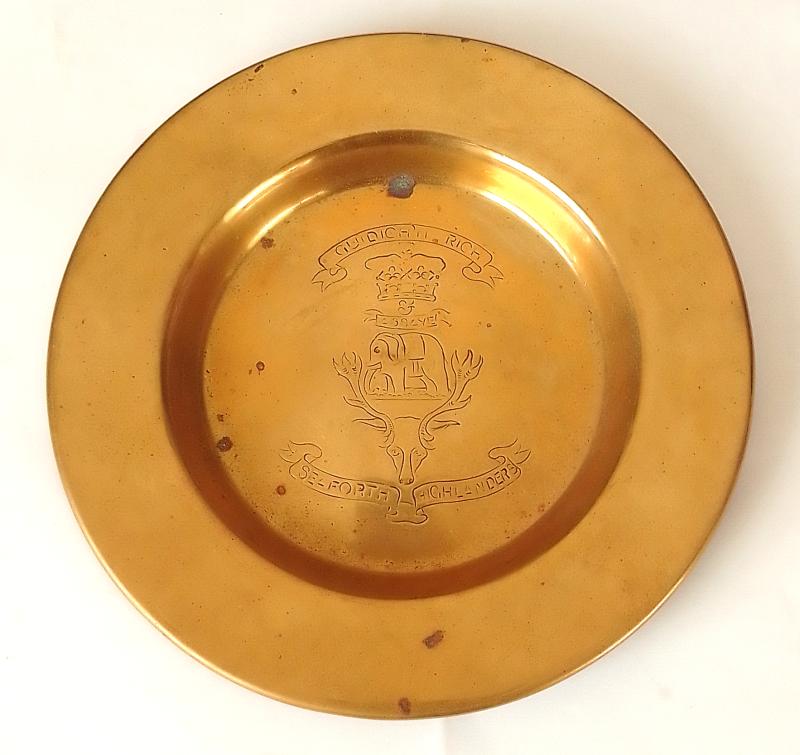 Brass Plate / Ashtray to the Seaforth Highlanders