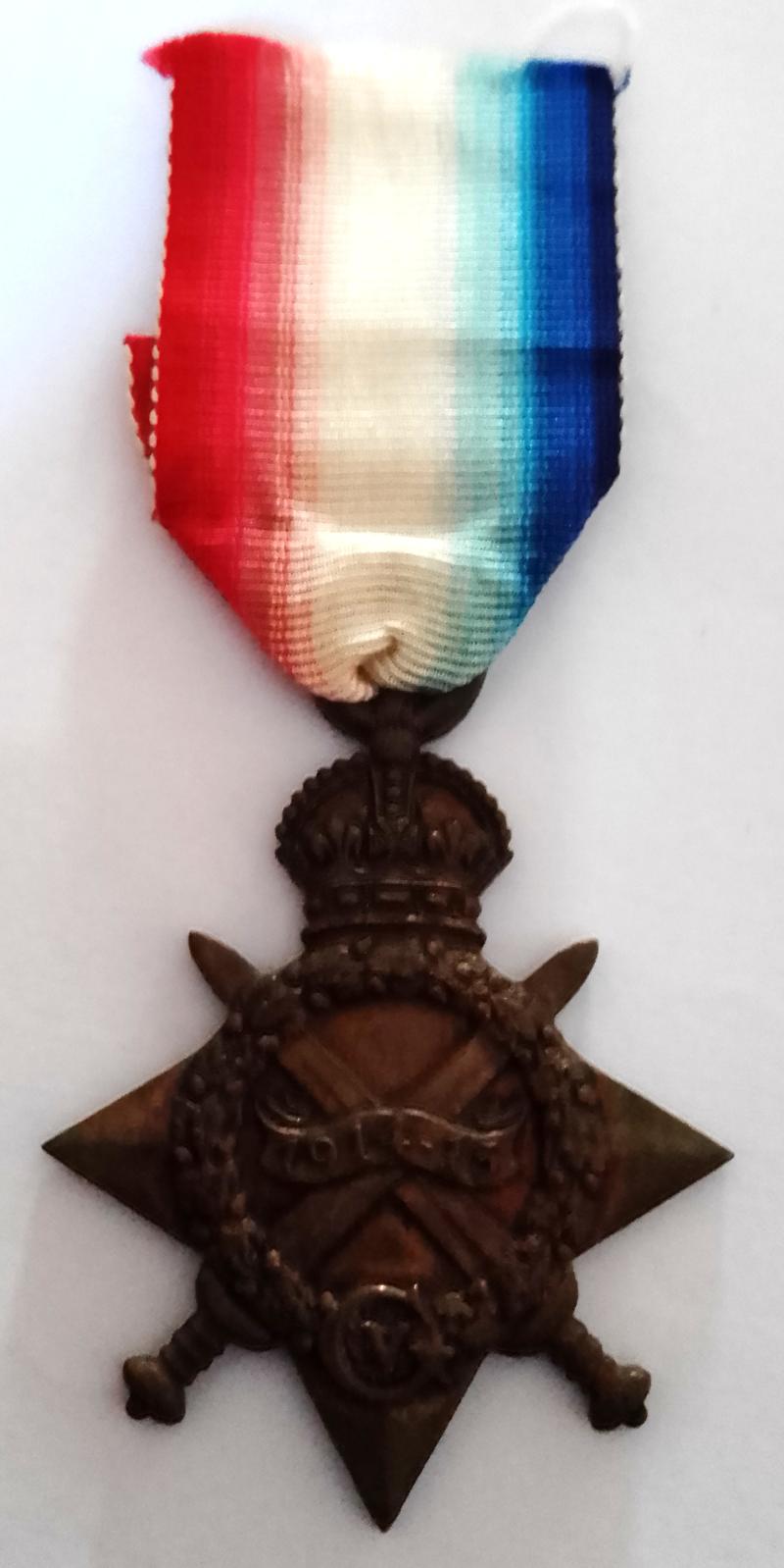 WW1 1914/15 Star { Casualty }to The Cameron Highlanders with Research Documentation