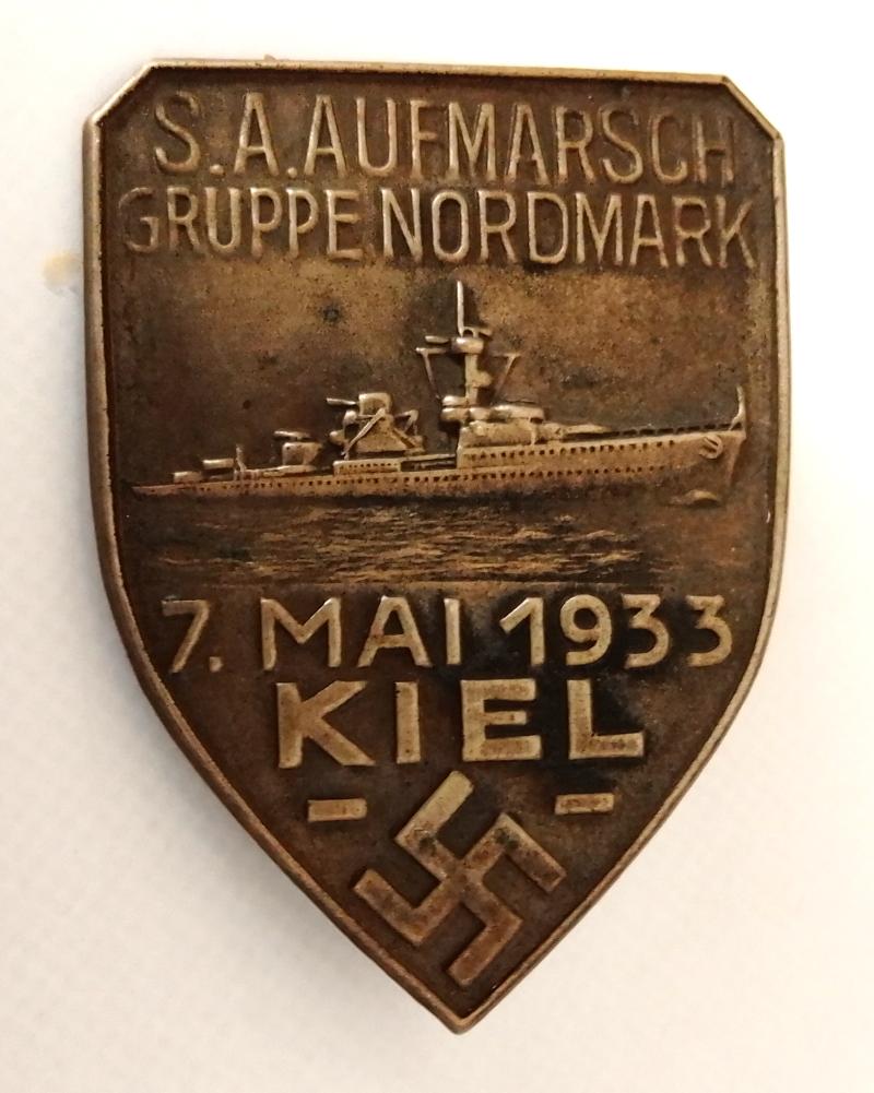 Third Reich S.A Gruppe Nordmark Kiel Tinnie Badge