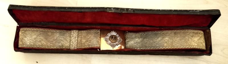 Royal Scots Officers Dress Belt & Buckle in Transit Tin