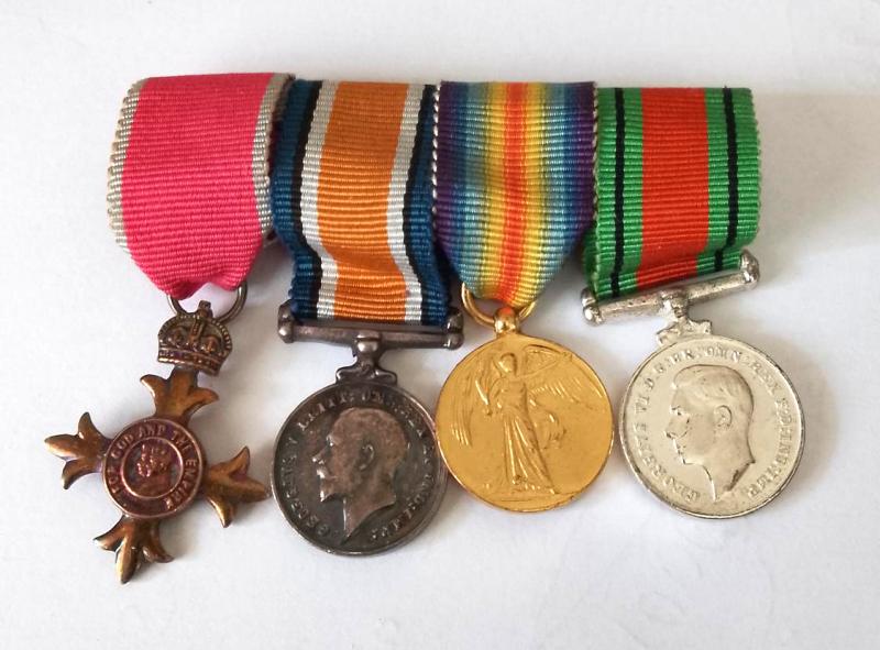WW1 & 2 Miniature Medal Group Mounted for Wear