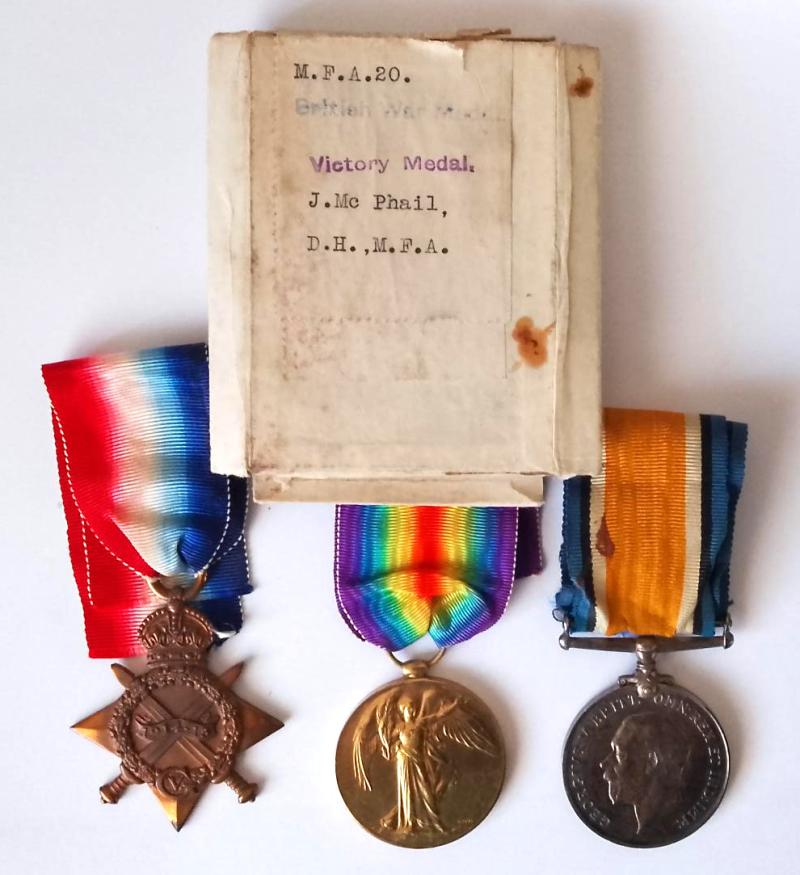 WW1 Medal Tro to The Merchant Fleet Auxillary with Endorsed Box of Issue