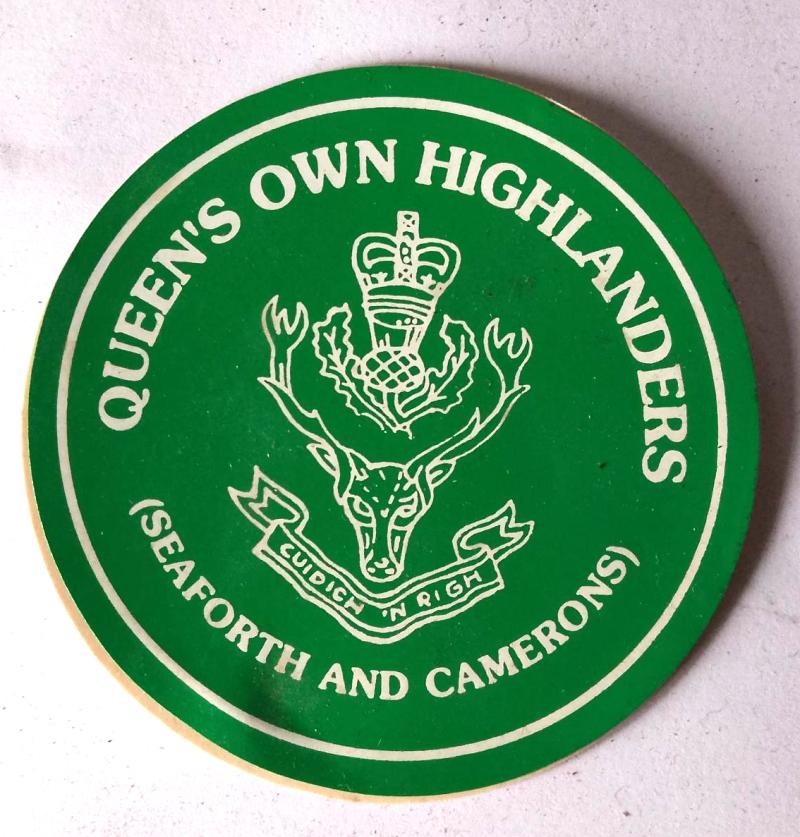 Queens Own Highlanders Beer Mat
