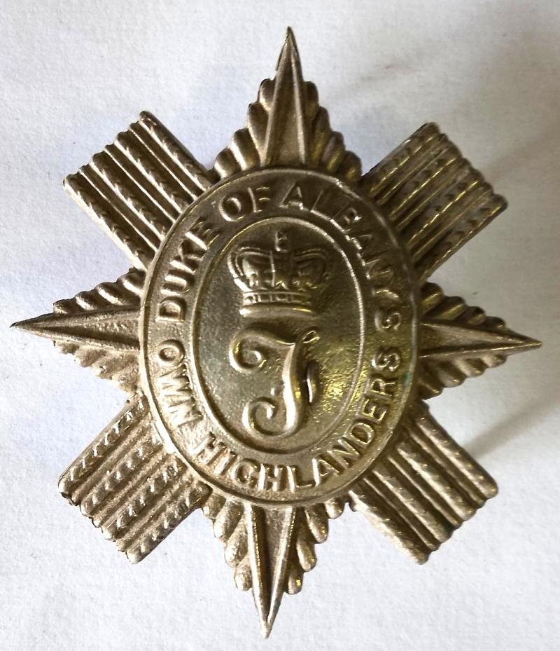 Victorian Period Duke of Albany Own Highlanders Pouch Badge