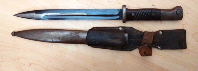 WW2 Dated K98 German bayonet with Frog