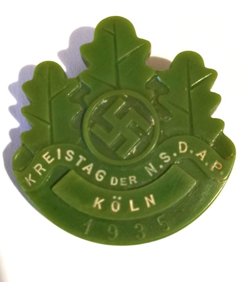 Scarce 1935 Kreistag NSDAP Koln Rally Badge