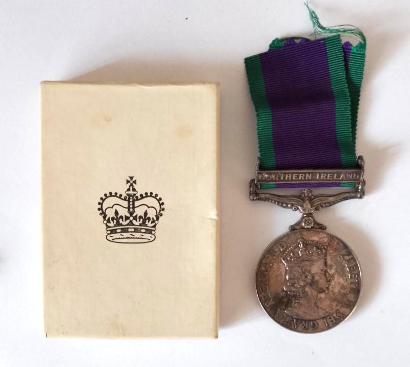 G.S.M with Northern Ireland Clasp, Entitlement Slip & Transit Box
