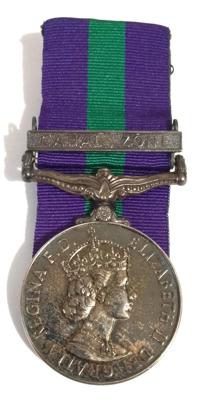 General Service Medal to the R.A. with Canal Zone Clasp