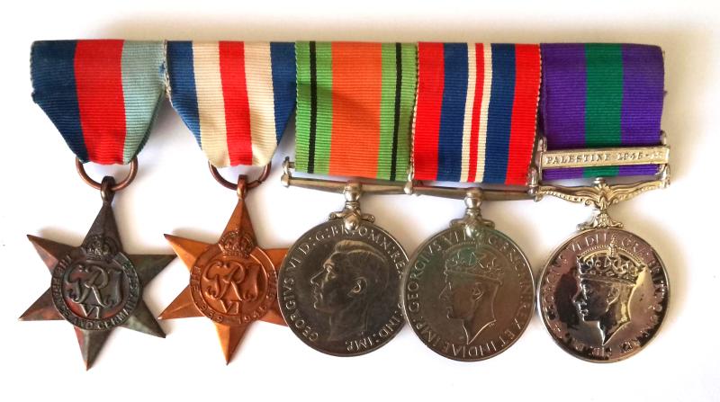 G.S.M with Palestine Bar & WW2 Campaign Medal Group 5