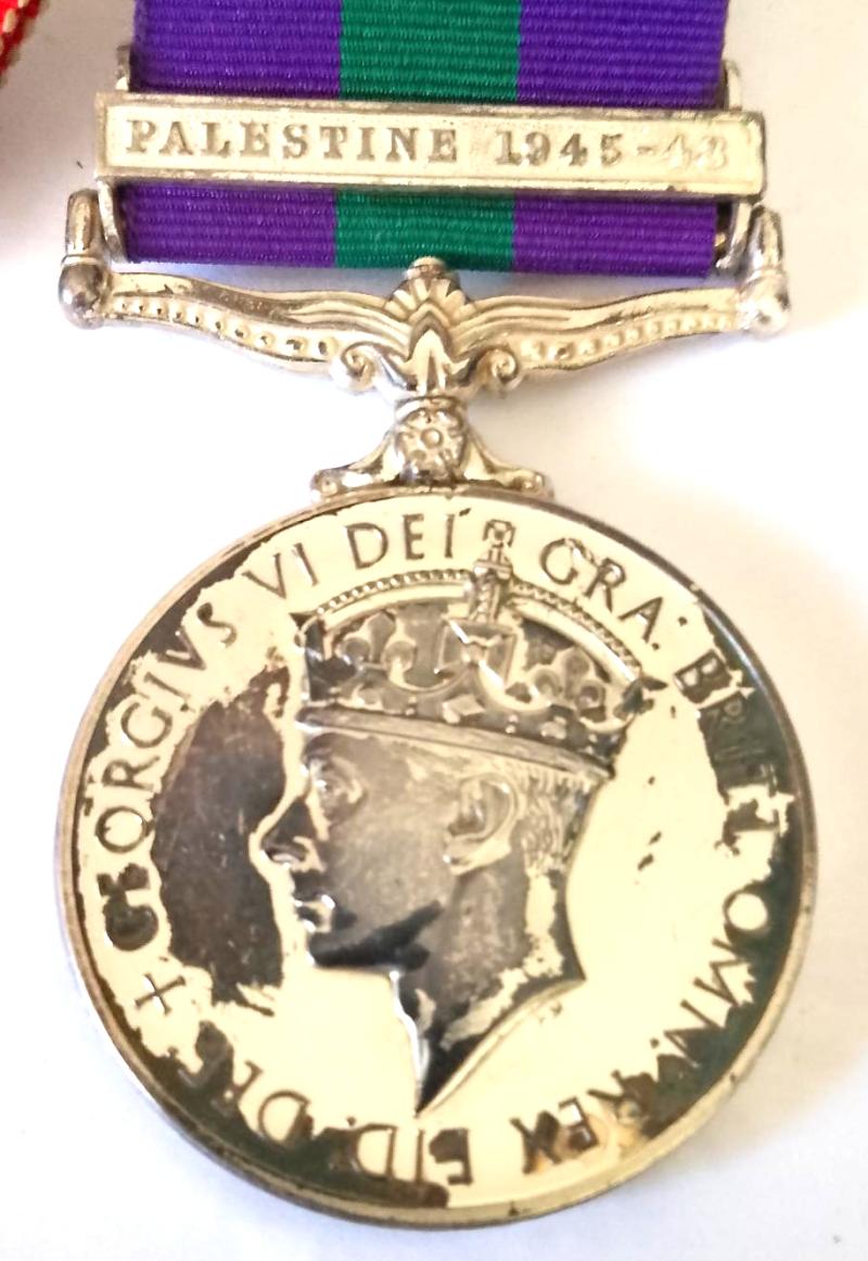 G.S.M with Palestine Bar & WW2 Campaign Medal Group 5