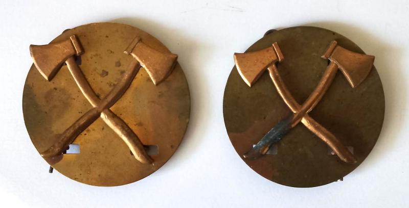 Matching Pair of Pioneer Corp Sleeve Insignia