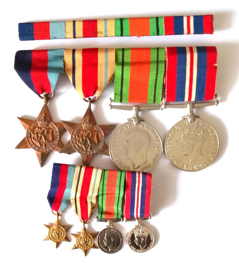 WW2 British Army Campaign Medal Group with Miniatures