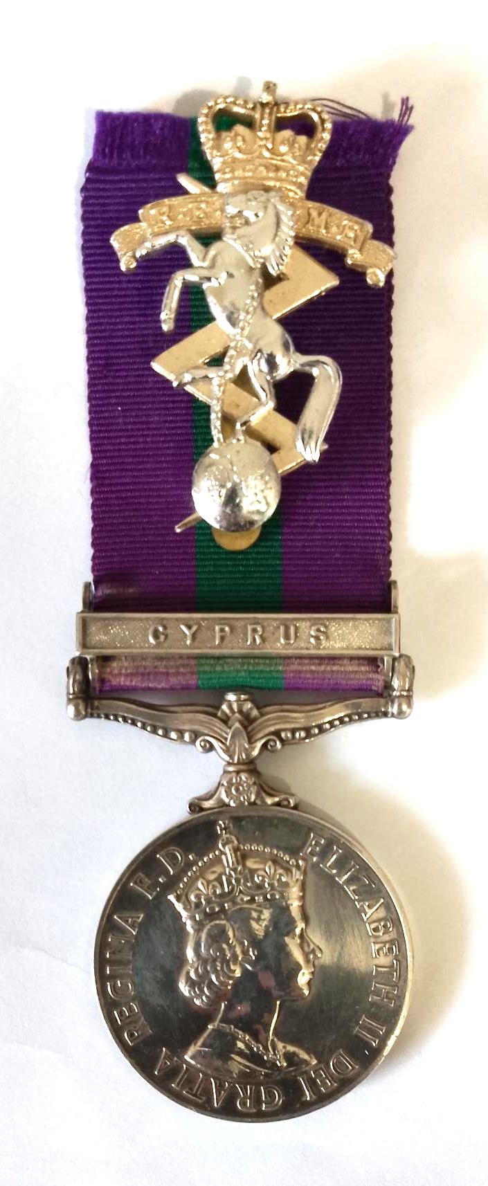 G.S.M with Cyprus Bar to The R.E.M.E with Cap Badge